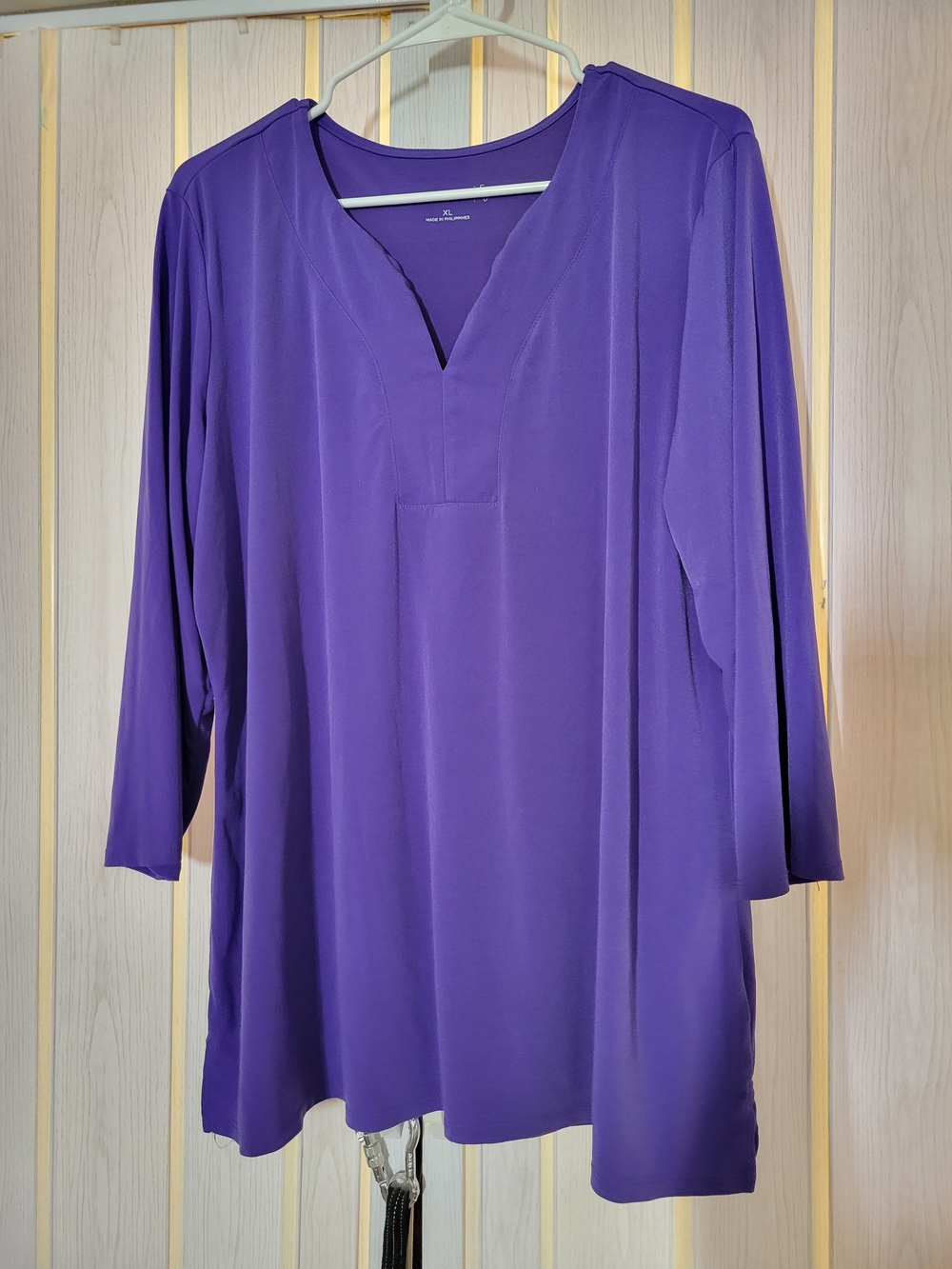Susan Graver Purple V-Neck Tunic Top